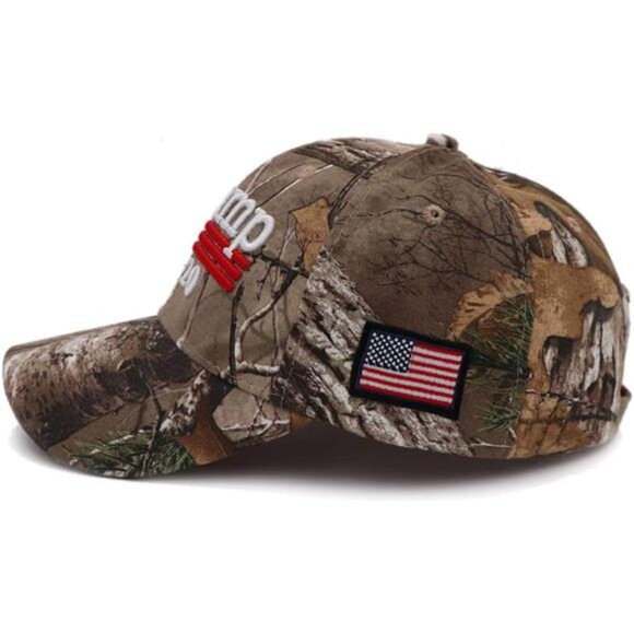Camo Trump 2024 Hat Donald Trump Embroidery Adjustable Baseball Cap for Men - Picture 5 of 6